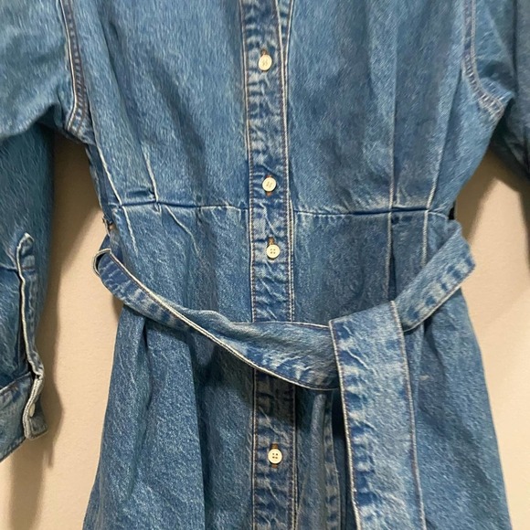 ASOS Denim Button Up Long Sleeve Dress Size 10P - Picture 9 of 11